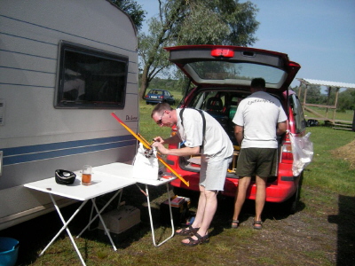 Eric beim Boxenstopp